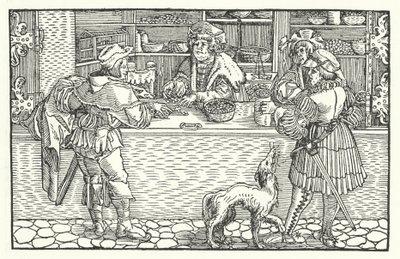 Il cambiavalute (incisione) da Hans (after) Burgkmair