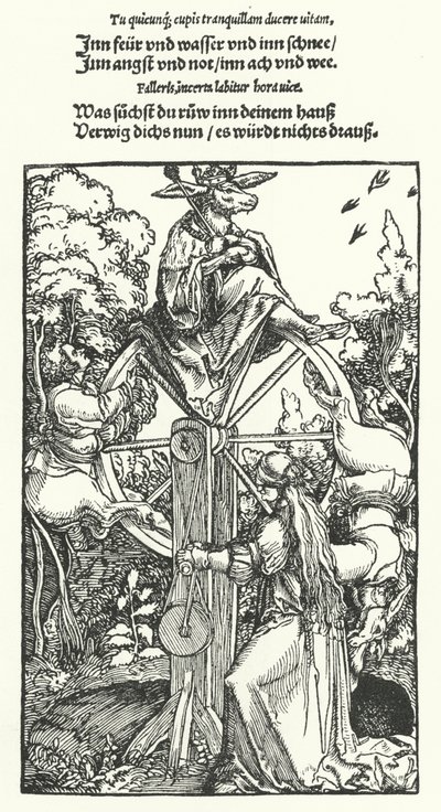 La ruota della fortuna (incisione) da Hans (after) Burgkmair