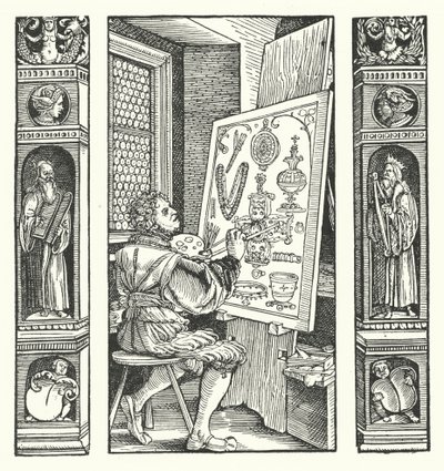 Il pittore di gioielli (incisione) da Hans (after) Burgkmair
