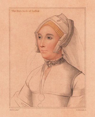 Catherine Brandon, Duchessa di Suffolk (1812) (incisione) da Hans (after) Holbein the Younger