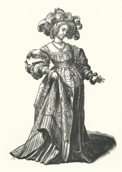 Costume di una donna di Basilea da Hans (after) Holbein the Younger