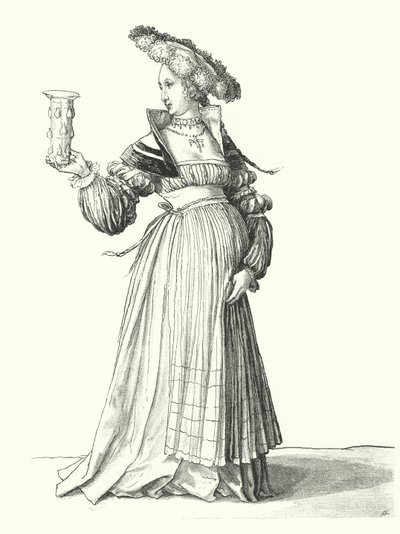 Costume di una donna di Basilea da Hans (after) Holbein the Younger