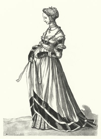 Costume di una donna di Basilea da Hans (after) Holbein the Younger