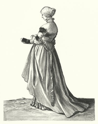 Costume di una donna di Basilea da Hans (after) Holbein the Younger