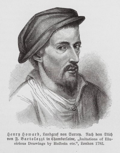 Henry Howard, conte di Surrey, poeta inglese (incisione) da Hans (after) Holbein the Younger