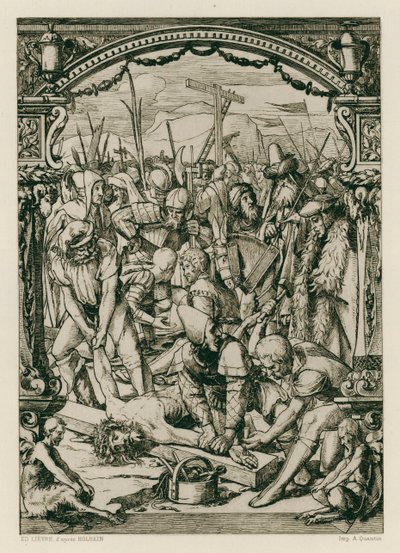 Gesù Cristo, crocifisso (incisione) da Hans (after) Holbein the Younger