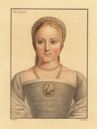 Mary Zouch, dama di compagnia di Jane Seymour, 1812 (incisione) da Hans (after) Holbein the Younger
