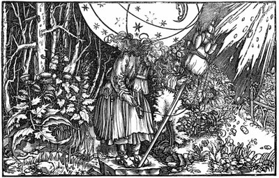 Vecchia donna (strega o fata) che fila da Hans (after) Holbein the Younger