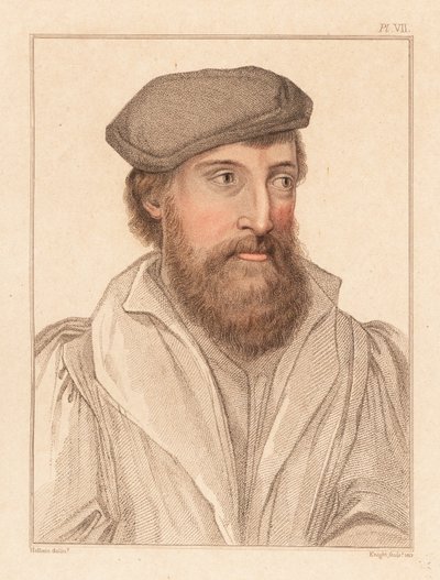 Ritratto di un uomo sconosciuto, corte di Re Enrico VIII, c. 1532 da Hans (after) Holbein the Younger