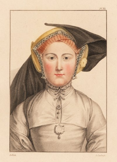 Ritratto di donna sconosciuta della corte di Re Enrico VIII, 1812 da Hans (after) Holbein the Younger