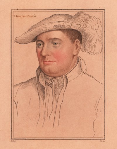 Sir Thomas Parry, Controllore della Casa di Elisabetta I (1812) (incisione) da Hans (after) Holbein the Younger