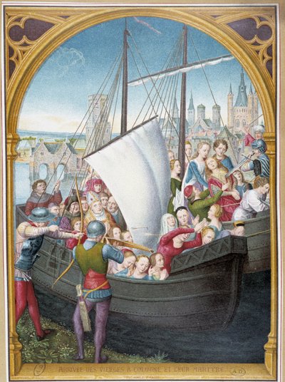 Sbarco delle vergini a Colonia e il loro martirio, da ap. cassa di Sant