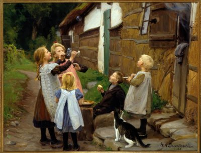 H.A.Brendekilde, bolle di sapone da Hans Andersen Brendekilde
