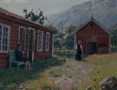 Cortile della fattoria, Norvegia occidentale da Hans Andreas Dahl