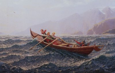 Persone in una barca a remi da Hans Andreas Dahl