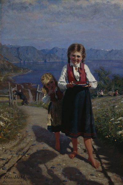Due sorelle con fragole da Hans Andreas Dahl