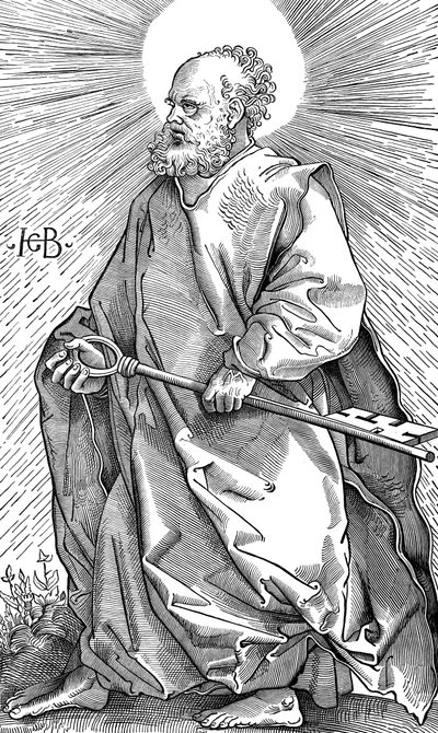 San Pietro che tiene il suo simbolo di una chiave da Hans Baldung