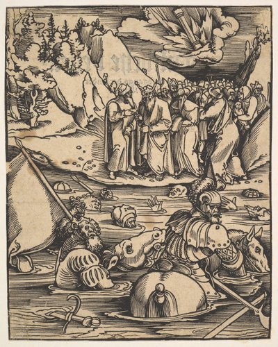 Gli Egiziani che Attraversano il Mar Rosso, da Das Buch Granatapfel, 1511 da Hans Baldung