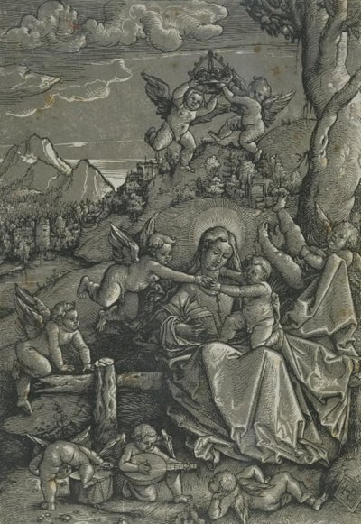 Madonna con Bambino e angeli in un paesaggio da Hans Baldung Grien