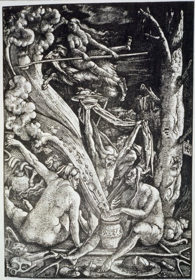 Le streghe al sabba, dopo Hans Baldung Grien, illustrato in una storia della magia pubblicata alla fine del XIX secolo da Hans Baldung Grien