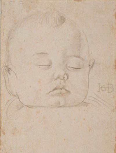 La testa di un bambino che dorme, en face da Hans Baldung Grien