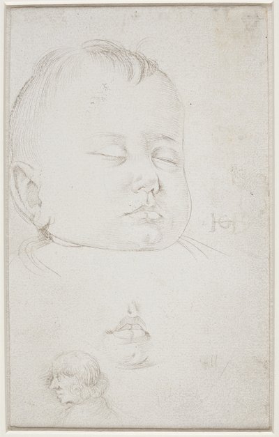 Testa di un bambino in tre quarti di profilo, bocca semiaperta da Hans Baldung Grien