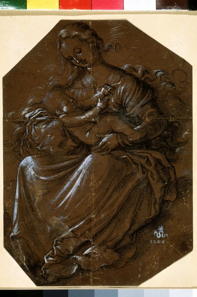 Vergine con bambino. Disegno a inchiostro e penna su carta marrone di Hans Baldung (1484-1545) XVI secolo Museo Puskin, Mosca da Hans Baldung Grien