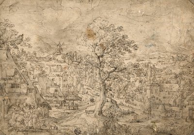 Paesaggio con Abramo e angeli da Hans Bol