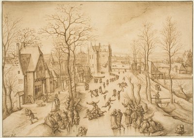 Paesaggio invernale con pattinatori da Hans Bol