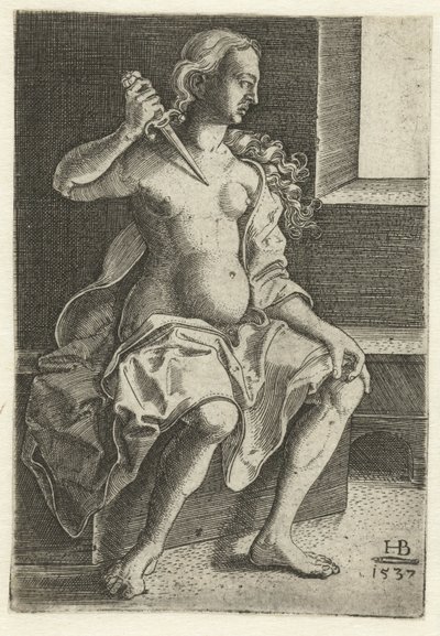 Lucrezia si pugnala al petto da Hans Brosamer