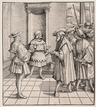 Il Cattivo Consiglio di un Piccolo Uomo a un Altro da Hans Burgkmair