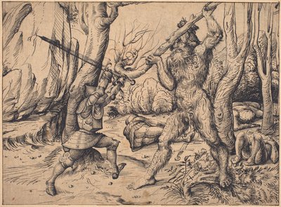 La lotta nella foresta da Hans Burgkmair I