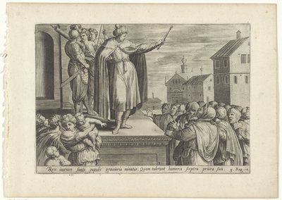 Roboamo risponde al popolo da Hans Collaert (I) (attributed to)