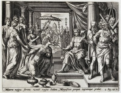 Salomone riceve la regina di Saba da Hans Collaert (I) (attributed to)