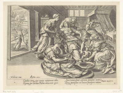 Nascita del figlio della donna sunamita da Hans Collaert (I)