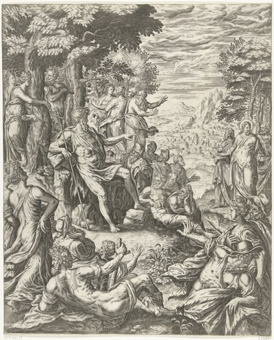 Giovanni Battista predica alla folla da Hans Collaert (I)