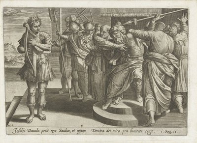 Saul cerca di uccidere Davide (serie: Davide e Saul) da Hans Collaert (I)