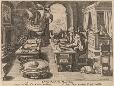Lapis Polaris, Magnes (La pietra magnetica, Il magnete) da Hans Collaert the Younger after Jan van der Straet