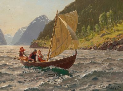 Gita in barca in un fiordo norvegese da Hans Dahl