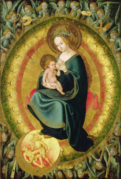 Vergine che allatta il Bambino con Coro Celeste da Hans Fries