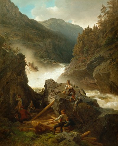 Fiume Rukkedals, Nes in Hallingdal da Hans Gude