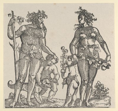 Uomo selvaggio e donna selvaggia da Hans Guldenmond
