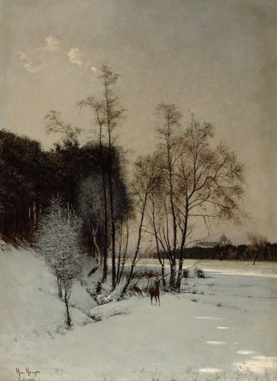 Una vista invernale a Posen, 1887 da Hans Hampke