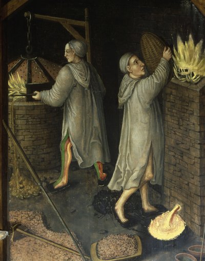 Dettaglio da Paesaggio minerario, 1521 da Hans Hesse