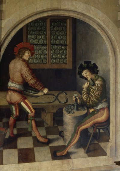 Dettaglio da Paesaggio minerario, 1521 da Hans Hesse