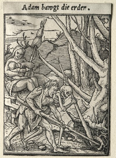Danza della Morte: Adamo che Lavora la Terra da Hans Holbein