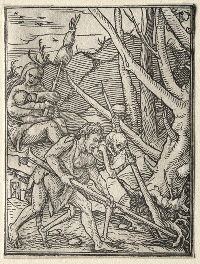 La danza della morte: Adamo che ara la terra da Hans Holbein