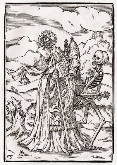 La Morte arriva al Vescovo, inciso da Georg Scharffenberg, da 