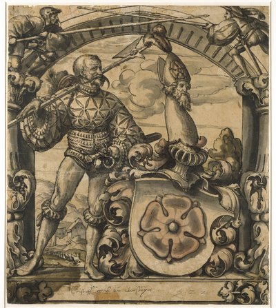 Progetto per un Pannello Araldico di Vetro Colorato, 1522 da Hans Holbein der Jüngere