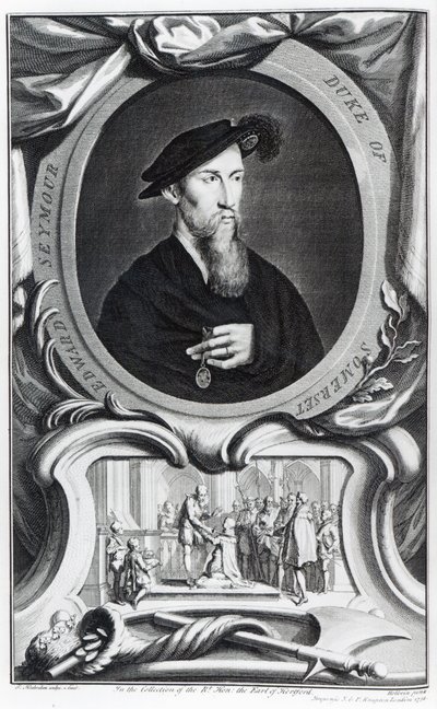Edward Seymour, 1° Duca di Somerset inciso da Jacobus Houbraken, 1738 da Hans Holbein der Jüngere